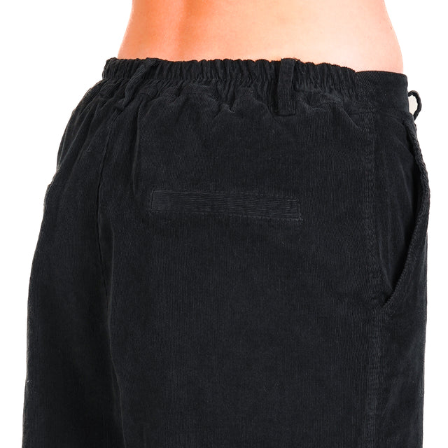 Zeroassoluto-Pantalone LORY velluto millerighe elasticizzato - nero