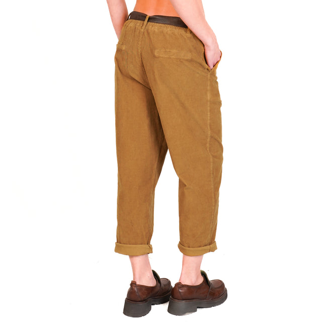 Zeroassoluto-LORY stretch corduroy trousers - humus