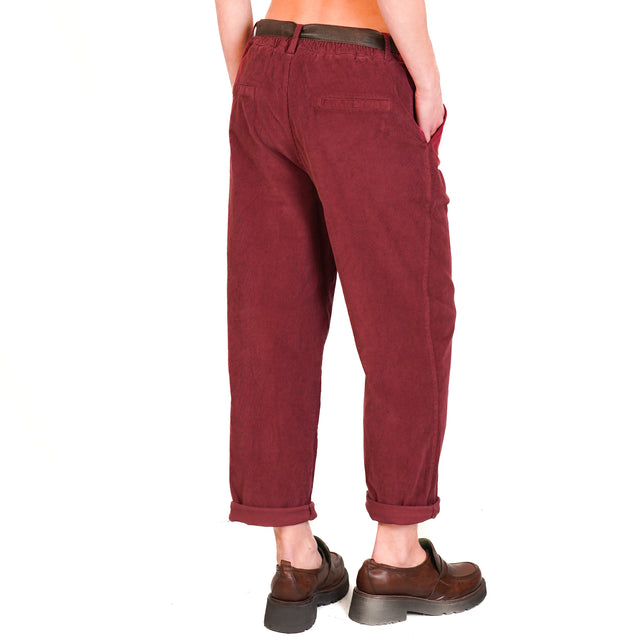 Zeroassoluto-LORY stretch corduroy trousers - wine