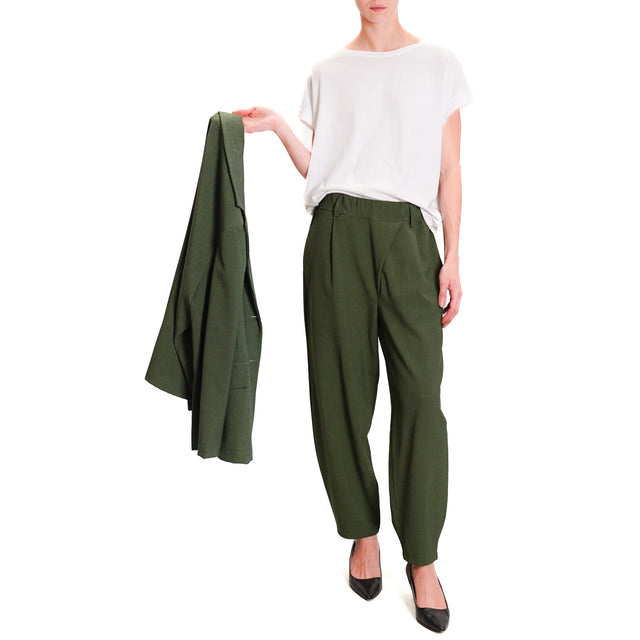 Zeroassoluto-Pantalone LUCKY elasticizzato - verde