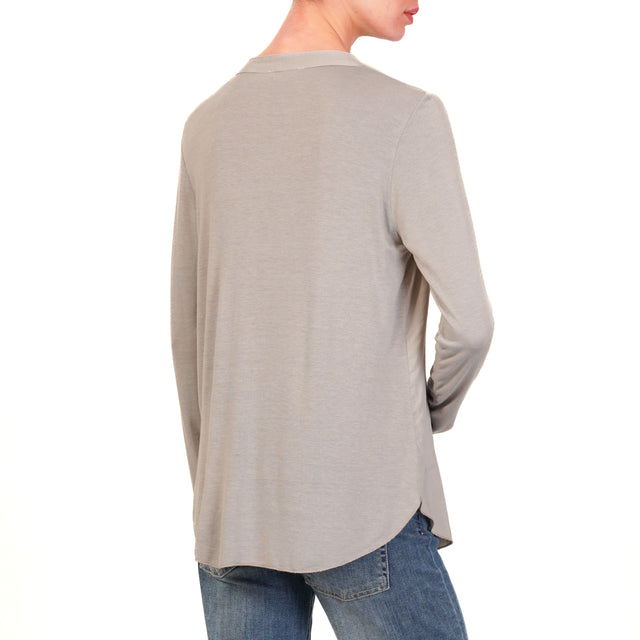 Zeroassoluto-Camicia chester doppio tessuto - grigio