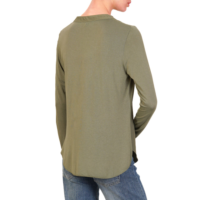 Zeroassoluto-Camicia chester doppio tessuto - militare