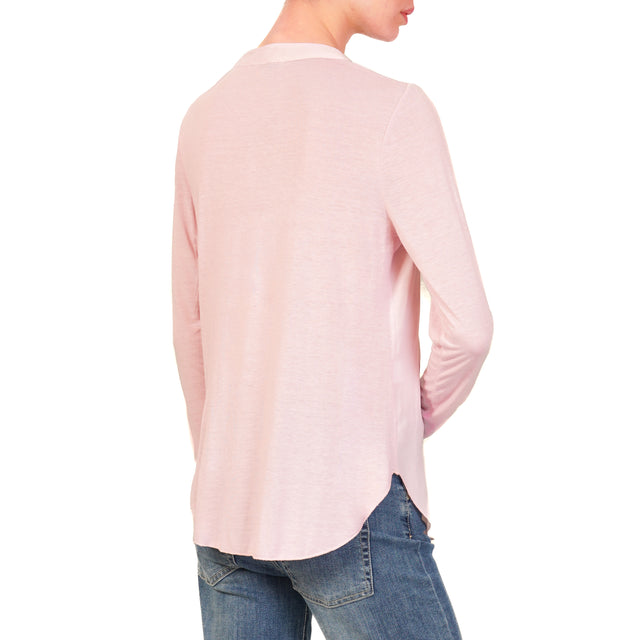 Zeroassoluto-Camicia chester doppio tessuto - rosa