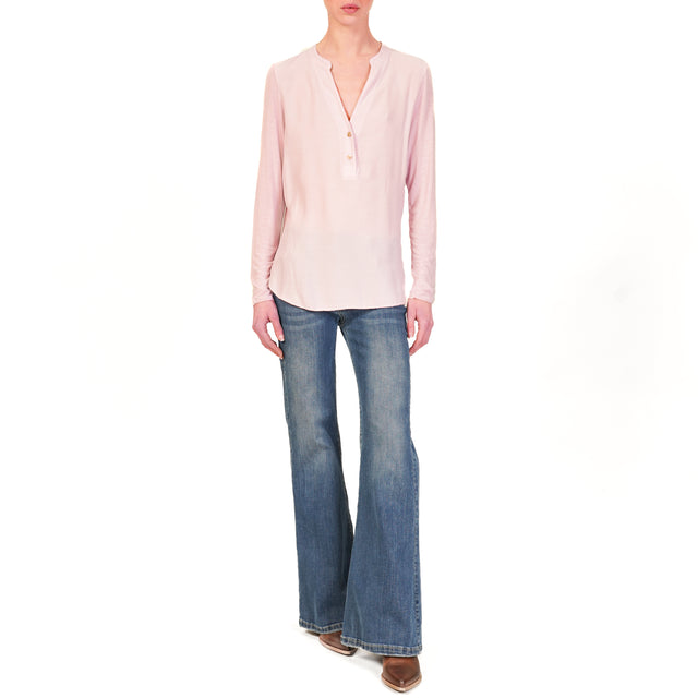 Zeroassoluto-Camicia chester doppio tessuto - rosa