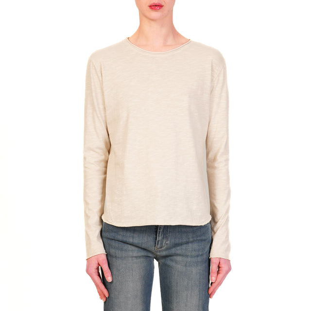 Zeroassoluto-T-shirt girocollo 100% cotone - beige