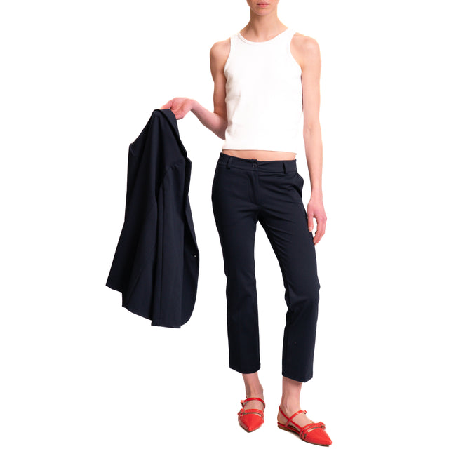 Zeroassoluto-Pantalone BETTY chino punto milano - blu