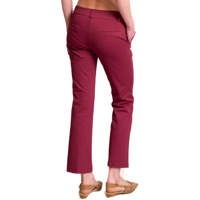 Zeroassoluto-Pantalone BETTY chino punto milano - cherry