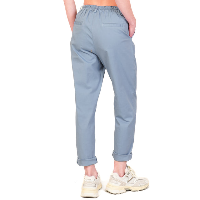 Zeroassoluto-Pantalone LOLA elastico dietro cotone elasticizzato - avio