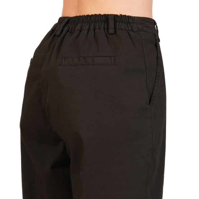 Zeroassoluto-Pantalone LOLA elastico dietro cotone elasticizzato - nero