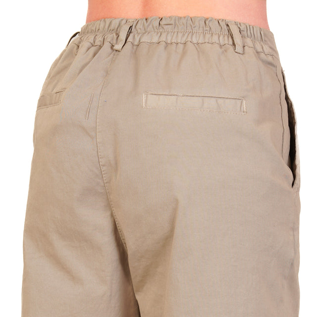 Zeroassoluto-Pantalone LOLA elastico dietro cotone elasticizzato - taupe