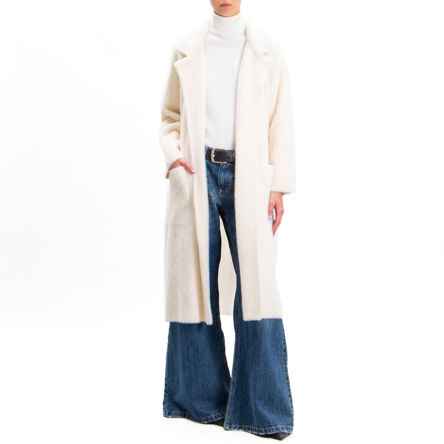 Zeroassoluto-Cappotto orsetto con tasche - off white