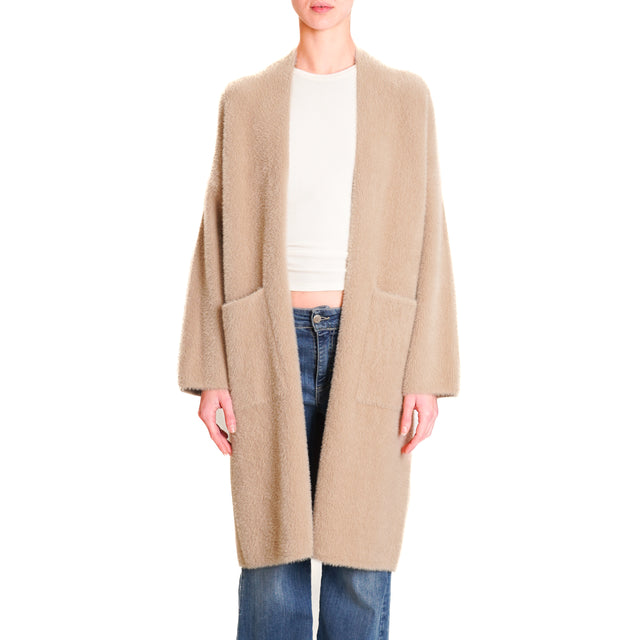 Zeroassoluto-Teddy bear coat with pockets - beige