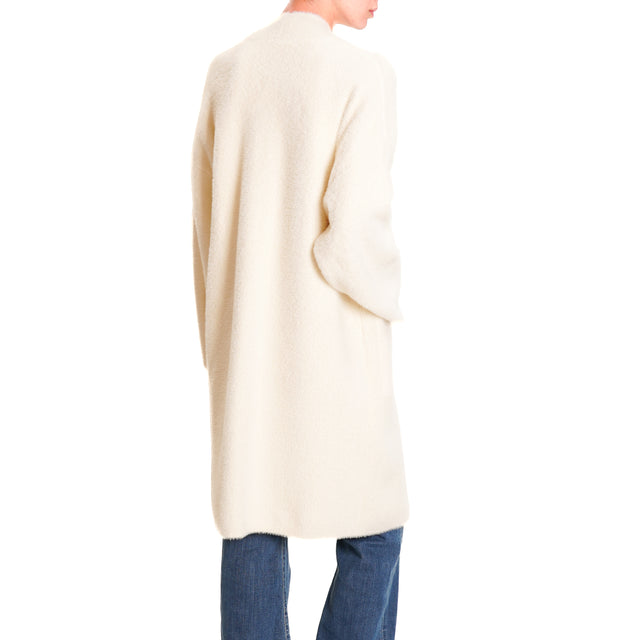 Zeroassoluto-Teddy bear coat with pockets - off white