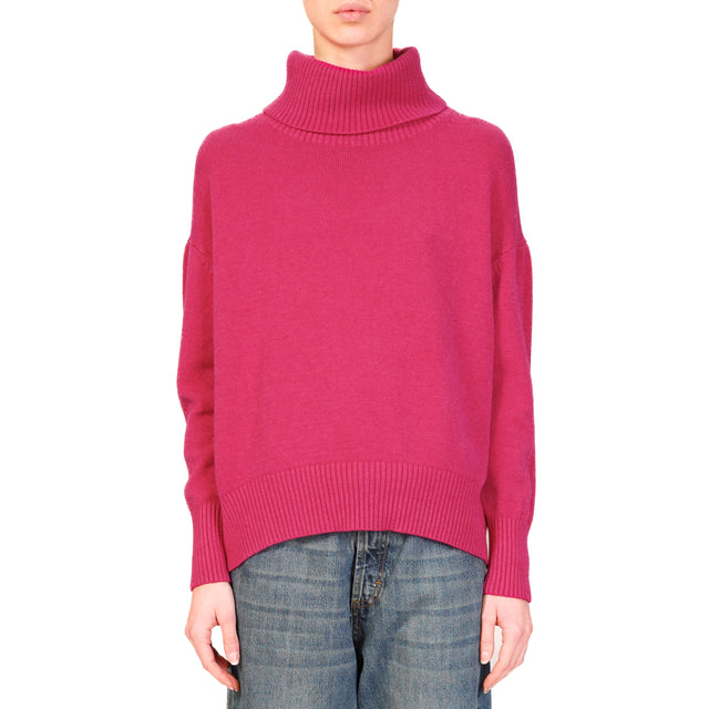 Zeroassoluto-Maglia collo alto - fucsia