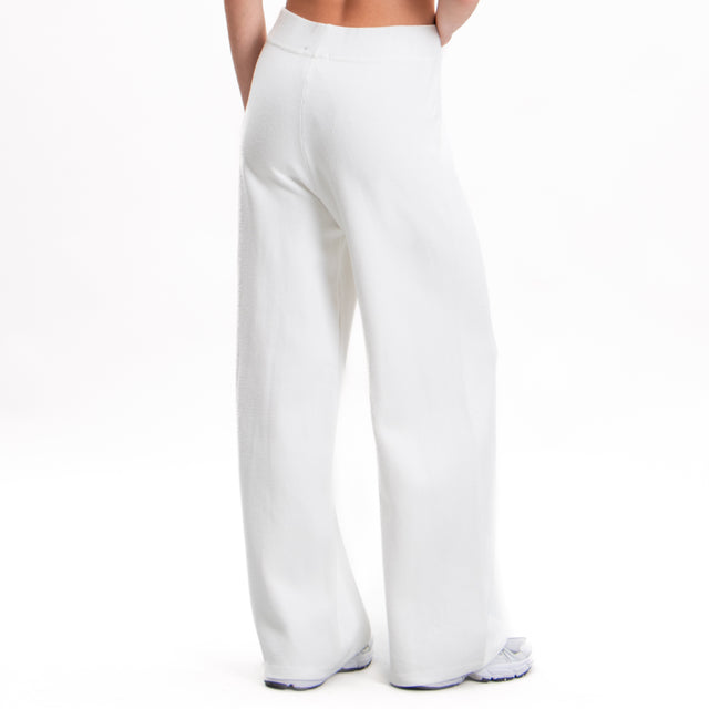 Zeroassoluto-Pantalone in maglia elastico in vita - off white