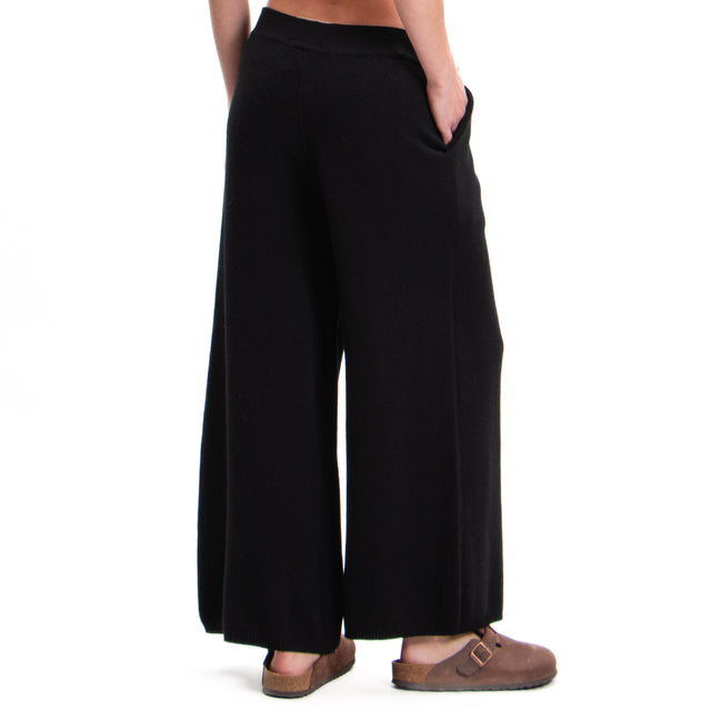 Zeroassoluto-Pantalone in maglia con pinces - nero