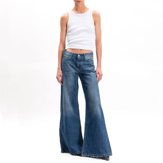 Zeroassoluto-ANGEL wide leg jeans with tears - denim