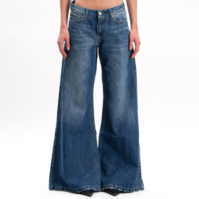 Zeroassoluto-Jeans ANGEL wide leg con rotture - denim