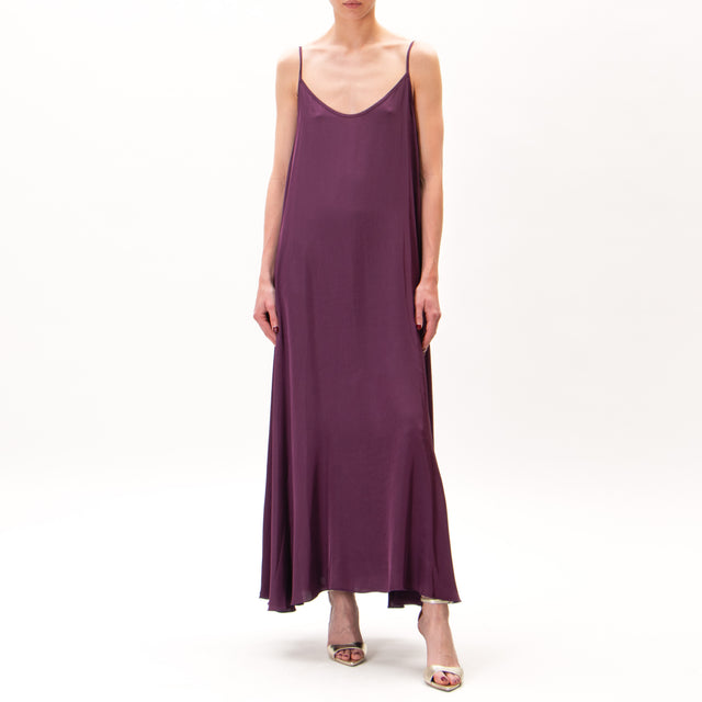 Tirantes ajustables de satén en el vestido Tension - Púrpura