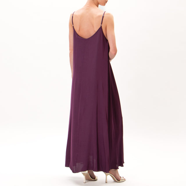 Tirantes ajustables de satén en el vestido Tension - Púrpura