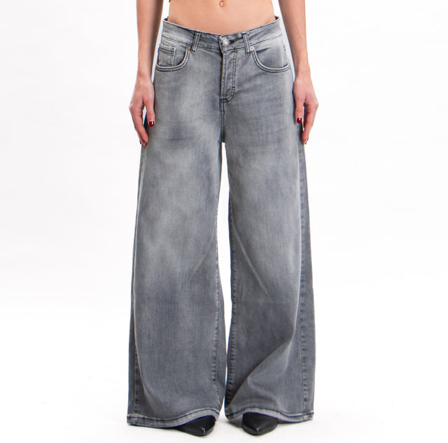 zeroassoluto-jeans KAM2 palazzo lavado medio - gris ceniza