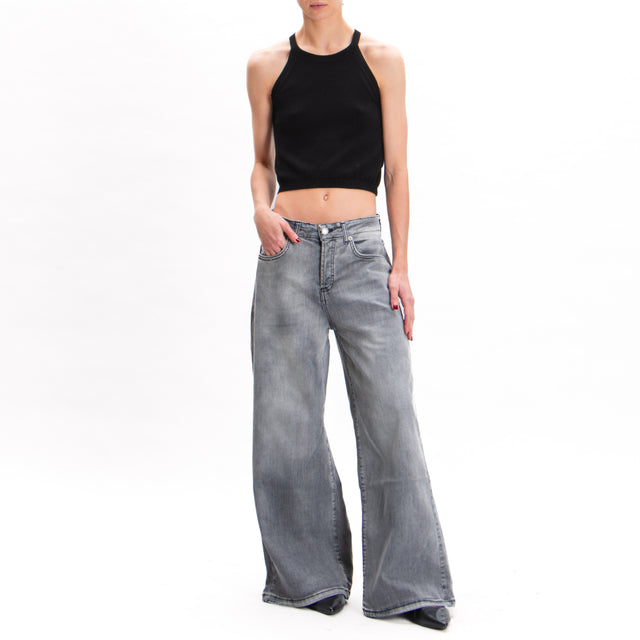 zeroassoluto-jeans KAM2 palazzo lavado medio - gris ceniza