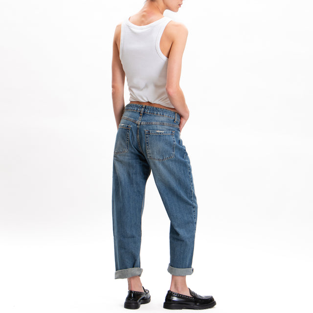 Zeroassoluto-Jeans LUCY boyfriend loose lavaggio medio - denim