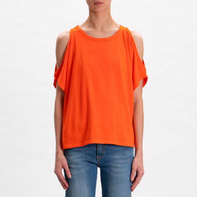 Kontatto-T-shirt cut out in cotone - orange