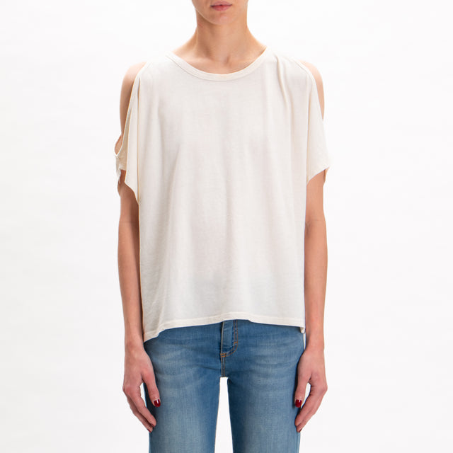 Kontatto-Camiseta de algodón con aberturas - mantequilla