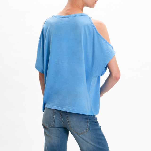 Kontatto-T-shirt cut out in cotone - sky