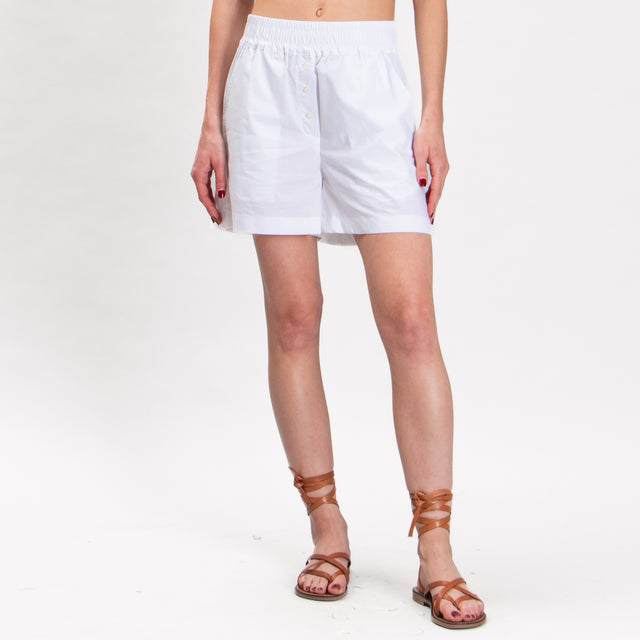 Tensione in-Shorts in cotone con elastico - bianco