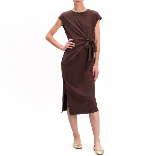Vestido de punto Zeroassoluto-ADA con lazo lateral - marrón oscuro