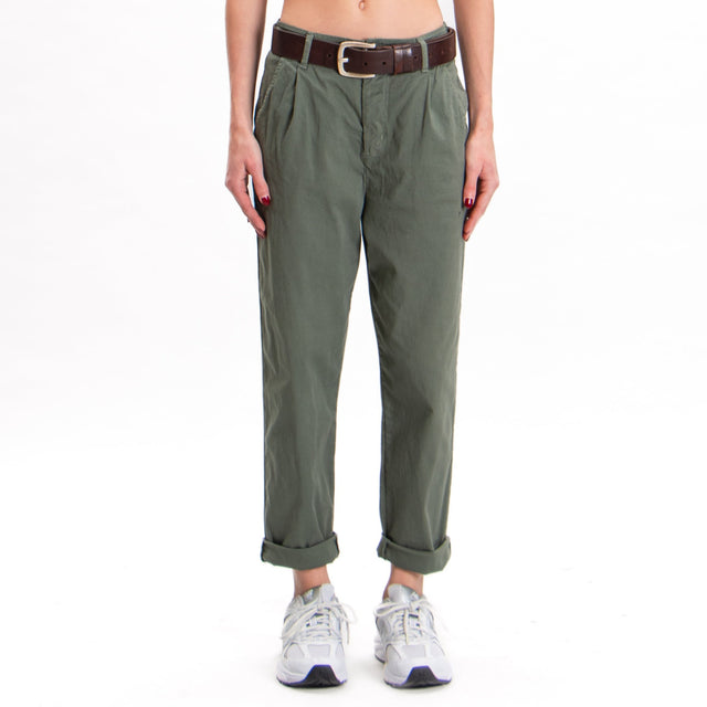 Zeroassoluto-Pantalone LOLA elastico dietro - militare