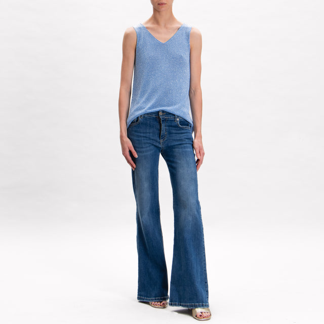 Zeroassoluto-Top lurex - jeans