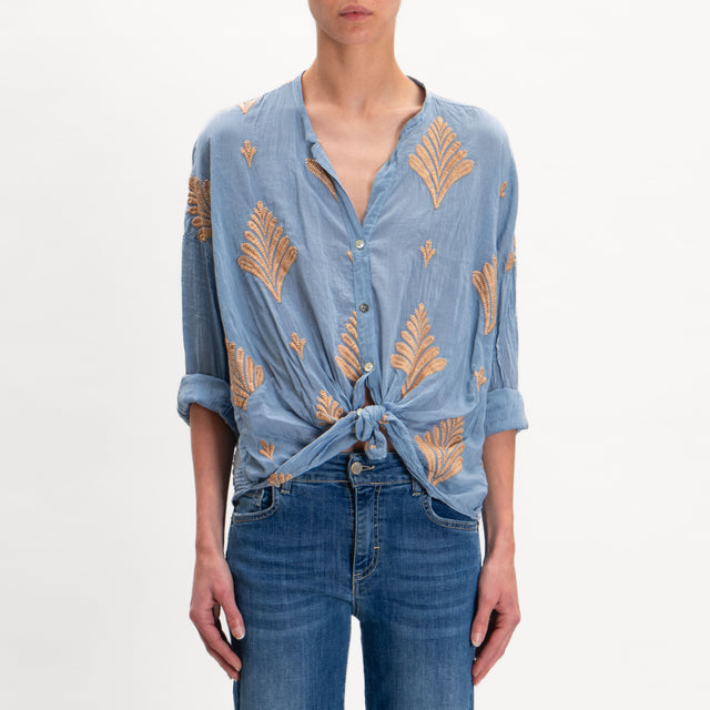Motel-Camisa de muselina con bordado - jeans/galleta
