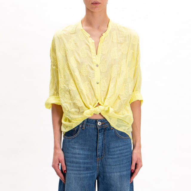 Camisa de muselina de mezcla de seda Tension con bordado - mimosa