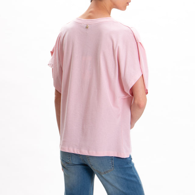 Camiseta souvenir con pliegues - rosa