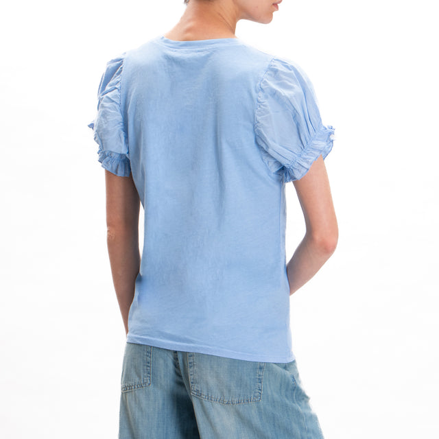Haveone-Camiseta con mangas abullonadas - azul claro
