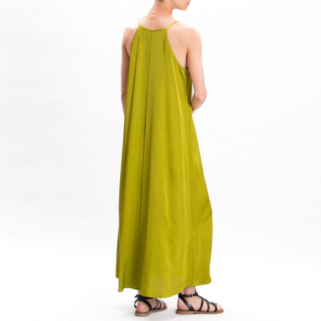 Vestido Vicolo-Satén con escote americano - oliva