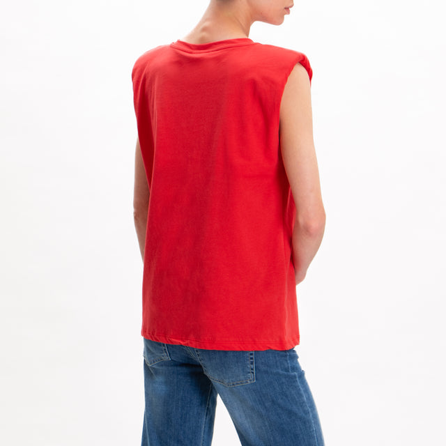 Vicolo-Camiseta sin mangas con hombreras - rojo