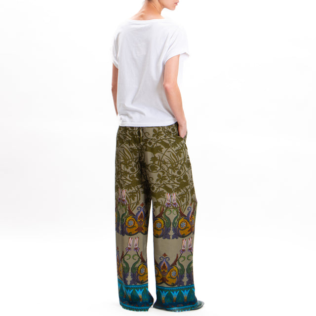 Wu'side-Pantalone fantasia con coulisse - salvia/militare/royal