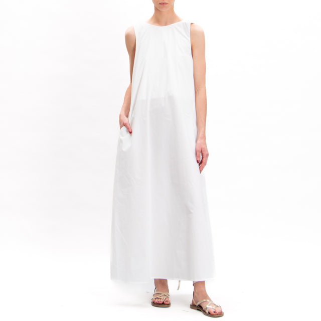 Vestido Tension de algodón con tirantes elásticos - blanco