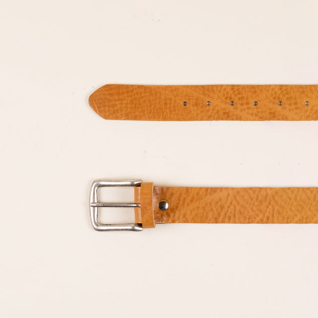 zeroassoluto-Leather belt with buckle - light leather